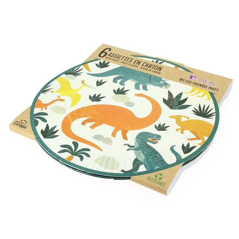 Pappteller Dinosaurier 6 Stk.