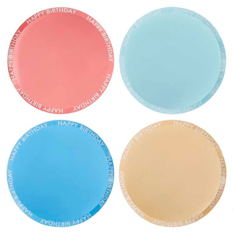 Pappteller "Happy Birthday" Brights Ø 25 cm 8 Stk. - DECORAMI