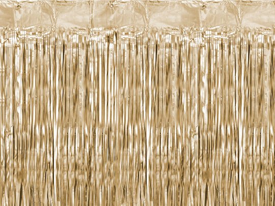 Party Glitzer-Vorhang lang Satin Gold - DECORAMI