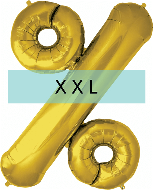 Buchstaben Ballon %-Zeichen XXL Gold - DECORAMI