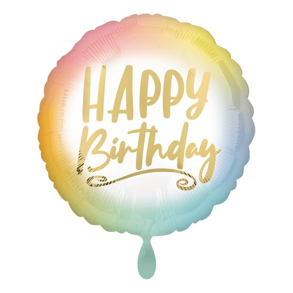 Geburtstagsballon "Happy Birthday" Rainbow Ombre - DECORAMI