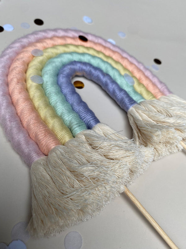Regenbogen Makramee Caketopper Bunt - DECORAMI