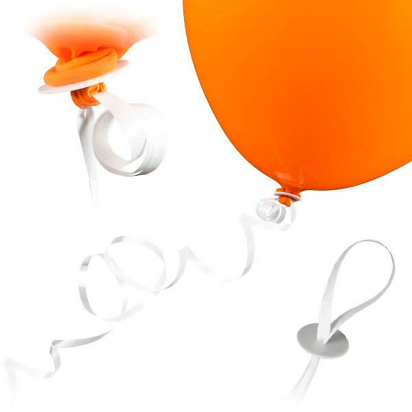 Ballonschnellverschluss Weiß 100 Stk. - DECORAMI