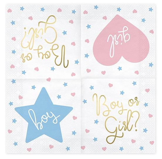 Servietten "Boy Or Girl" 20 Stk. - DECORAMI