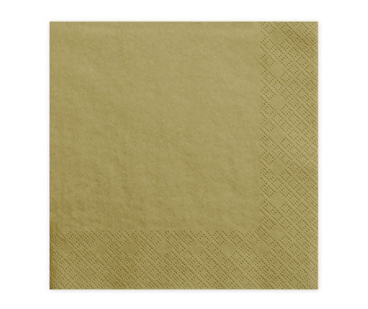 Servietten Einfarbig Gold Metallic 20 Stk. - DECORAMI