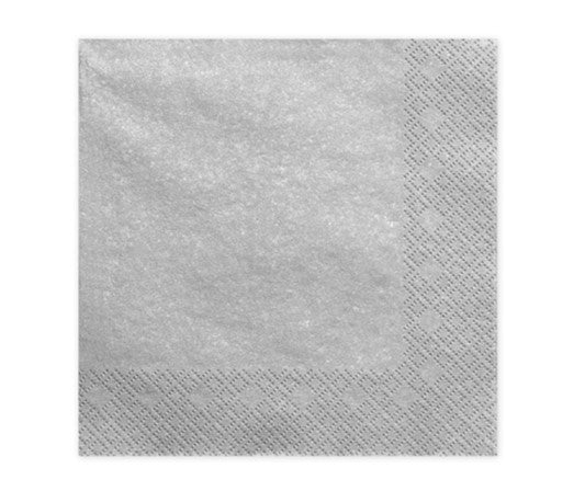 Servietten Einfarbig Silber 20 Stk. - DECORAMI