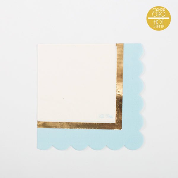 Servietten Hellblau Chic 16 Stk. - DECORAMI