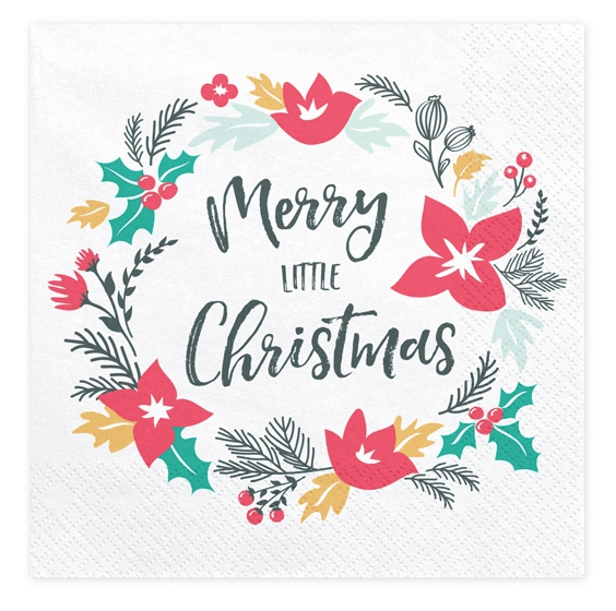 Servietten "Merry little Christmas" 20 Stk. - DECORAMI