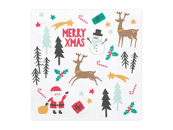 Servietten "MERRY X-MAS" 20 Stk. - DECORAMI