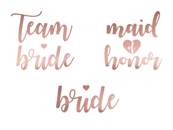 Tattoos Team Bride Roségold 15 Stk. - DECORAMI