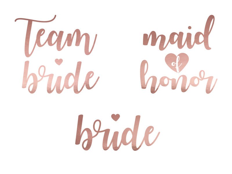 Tattoos Team Bride Roségold 15 Stk. - DECORAMI