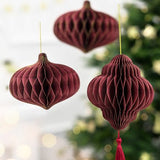 Wabenball Laterne Oval Ø 18cm Dunkelrot - DECORAMI