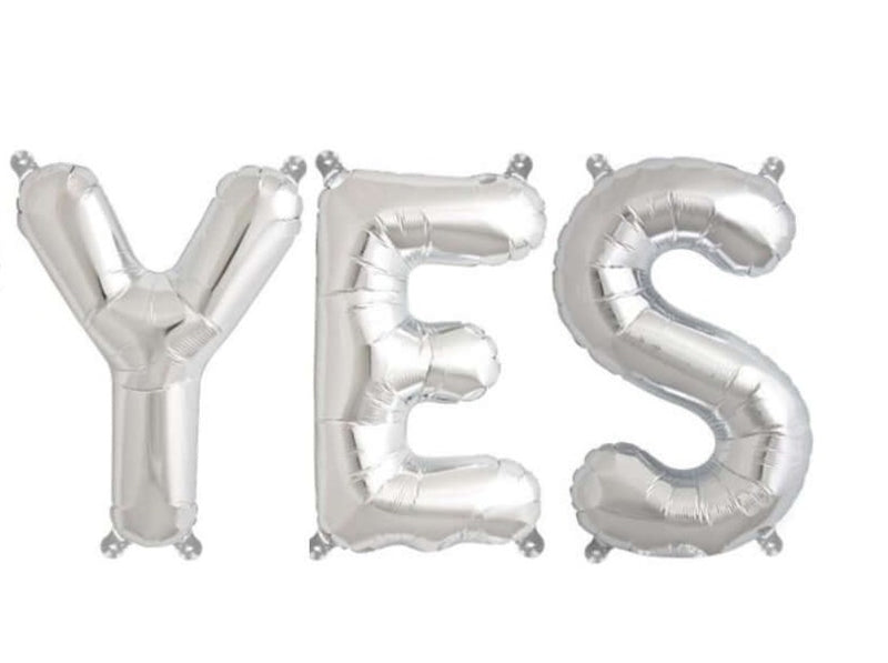 Ballonschriftzug "#YES" Silber - DECORAMI