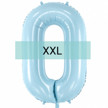 Zahlen Ballon 0 XXL Pastell Blau - DECORAMI