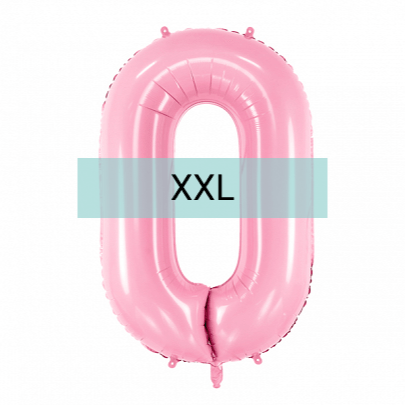 Zahlen Ballon 0 XXL Pastell Rosa - DECORAMI