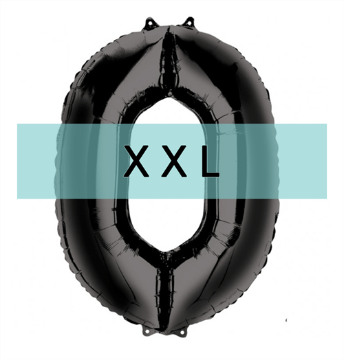 Zahlen Ballon 0 XXL Schwarz - DECORAMI