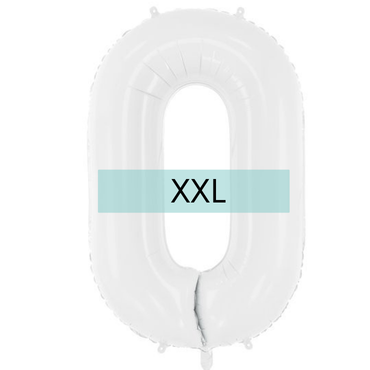 Zahlen Ballon 0 XXL Weiß
