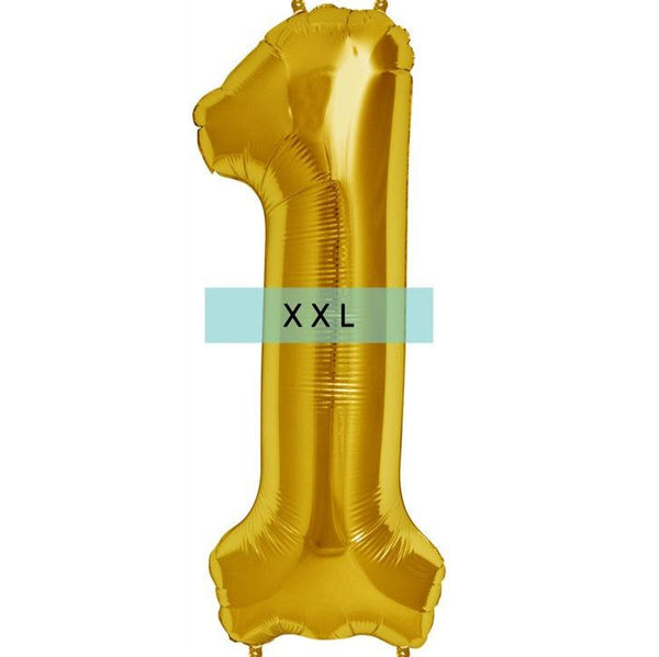 Zahlen Ballon 1 XXL Gold - DECORAMI