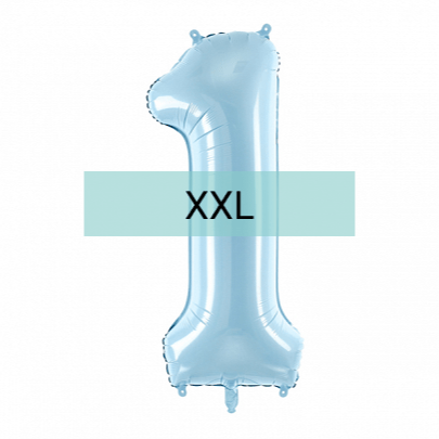 Zahlen Ballon 1 XXL Pastell Blau - DECORAMI