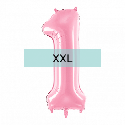 Zahlen Ballon 1 XXL Pastell Rosa - DECORAMI