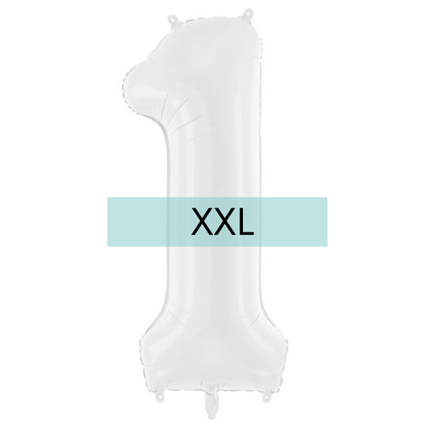 Zahlen Ballon 1 XXL Weiß