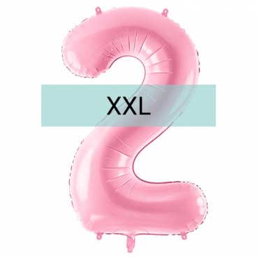 Zahlen Ballon 2 XXL Pastell Rosa - DECORAMI