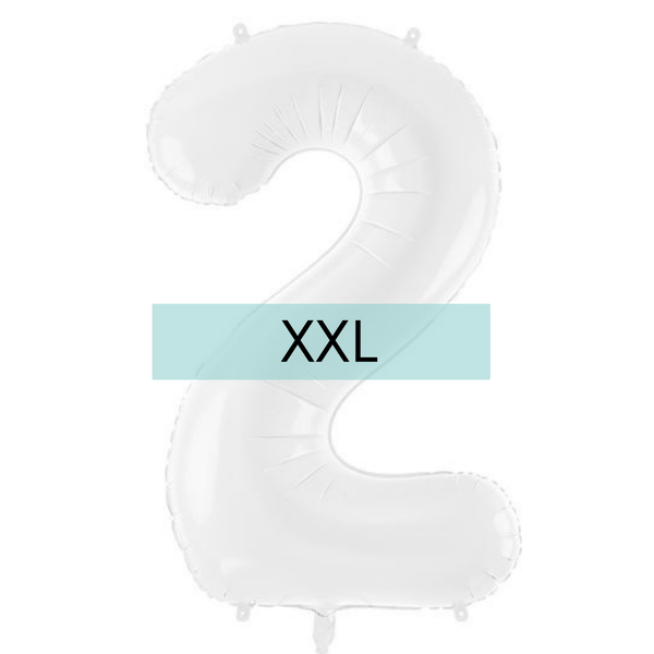 Zahlen Ballon 2 XXL Weiß