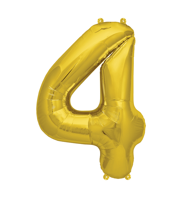 Zahlen Ballon 4 Gold - DECORAMI