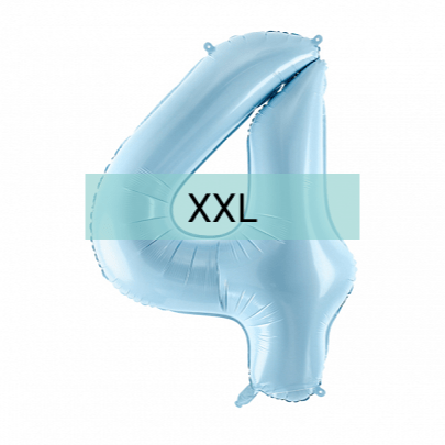 Zahlen Ballon 4 XXL Pastell Blau - DECORAMI
