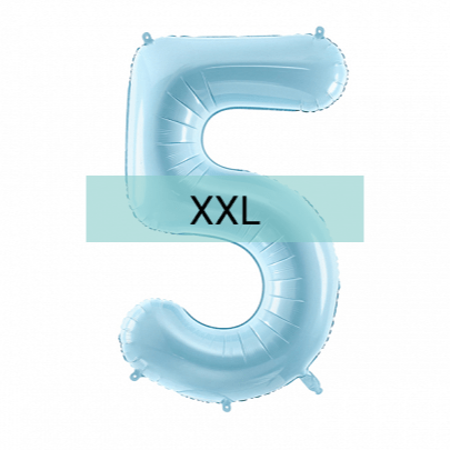 Zahlen Ballon 5 XXL Pastell Blau - DECORAMI