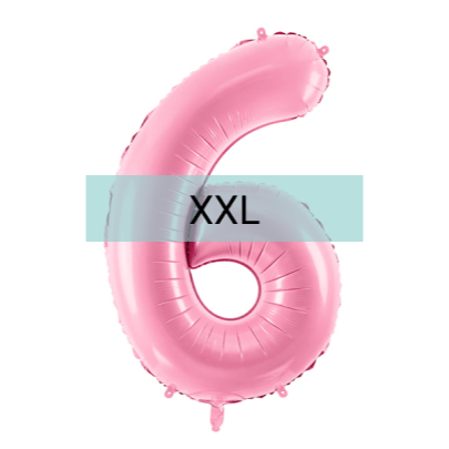 Zahlen Ballon 6 XXL Pastell Rosa - DECORAMI