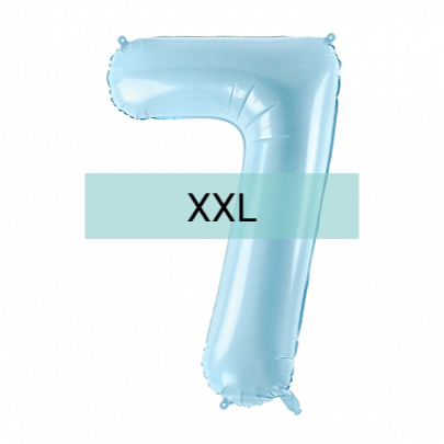 Zahlen Ballon 7 XXL Pastell Blau - DECORAMI