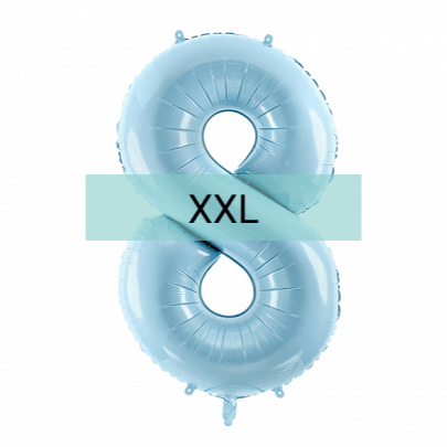 Zahlen Ballon 8 XXL Pastell Blau - DECORAMI