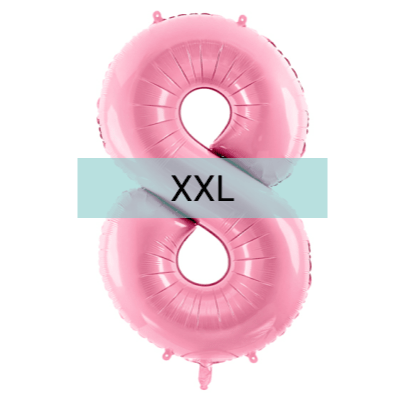 Zahlen Ballon 8 XXL Pastell Rosa - DECORAMI