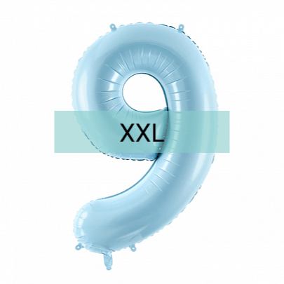 Zahlen Ballon 9 XXL Pastell Blau - DECORAMI