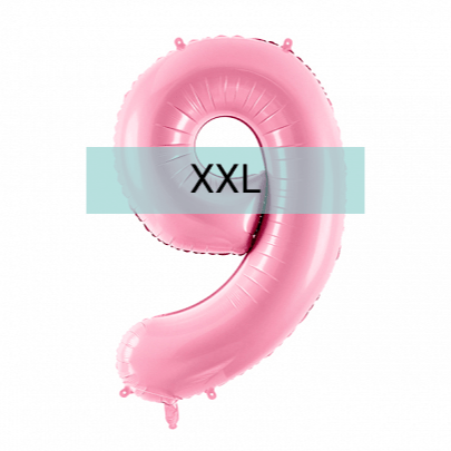 Zahlen Ballon 9 XXL Pastell Rosa - DECORAMI