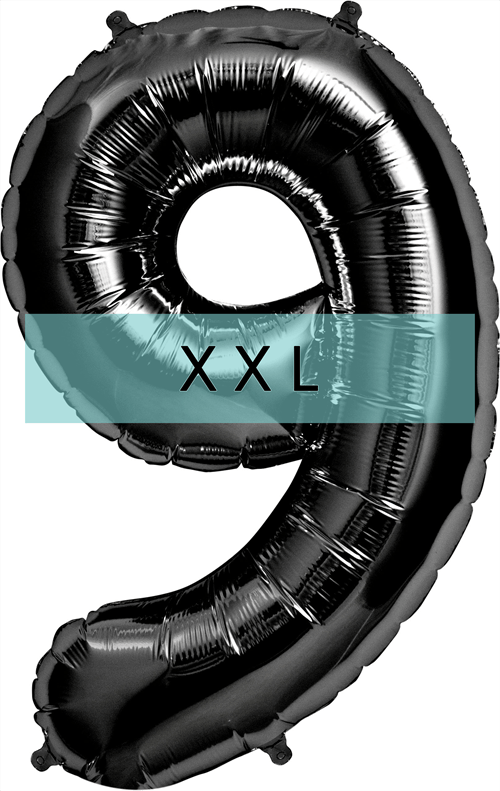 Zahlen Ballon 9 XXL Schwarz - DECORAMI