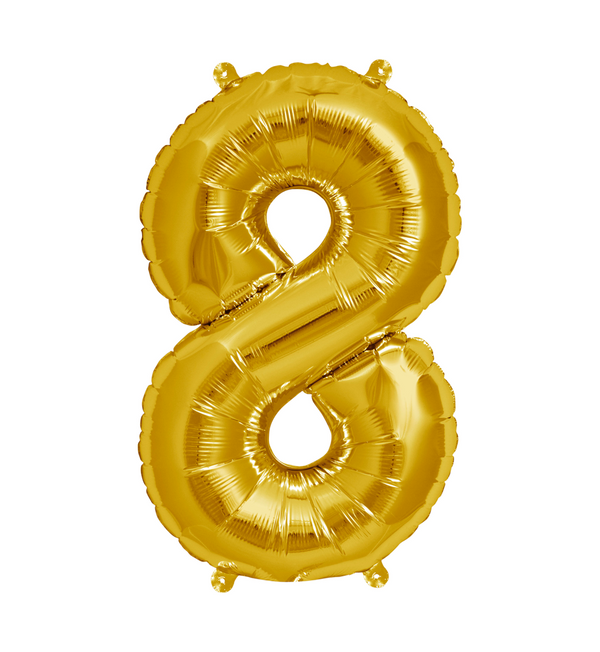 Zahlen Ballon 8 Gold - DECORAMI