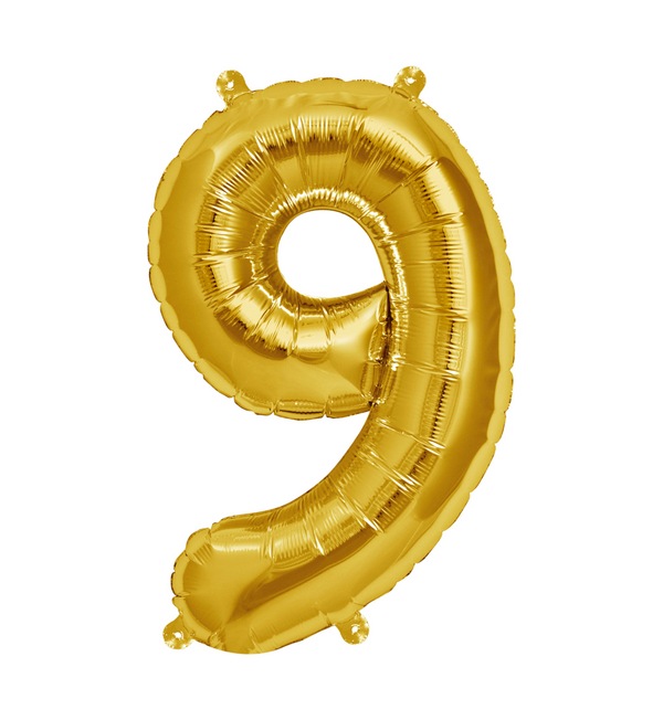 Zahlen Ballon 9 Gold - DECORAMI