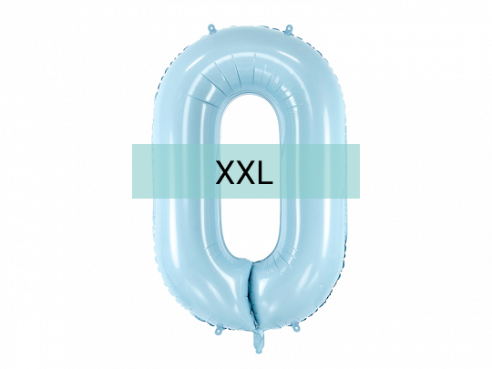 Zahlen Ballon 0 XXL Pastell Blau - DECORAMI