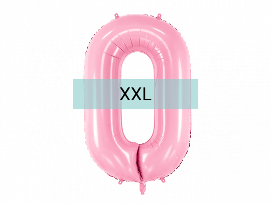 Zahlen Ballon 0 XXL Pastell Rosa - DECORAMI
