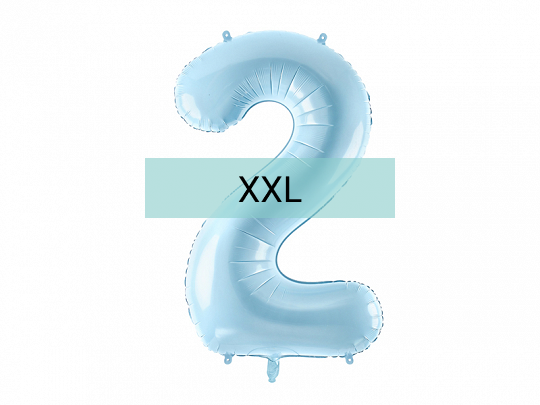 Zahlen Ballon 2 XXL Pastell Blau - DECORAMI