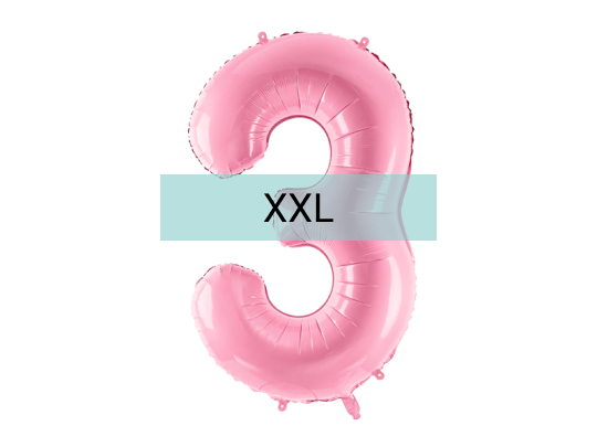 Zahlen Ballon 3 XXL Pastell Rosa - DECORAMI