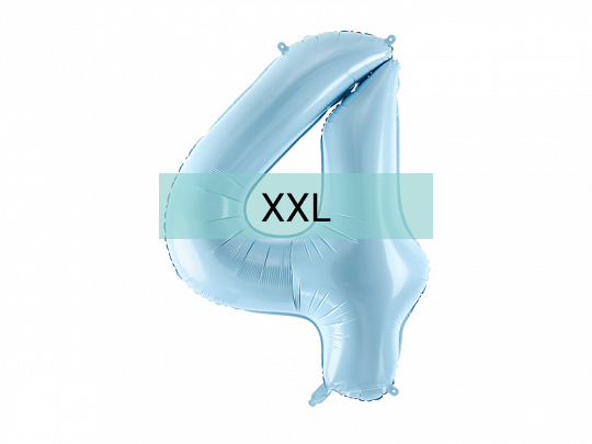 Zahlen Ballon 4 XXL Pastell Blau - DECORAMI