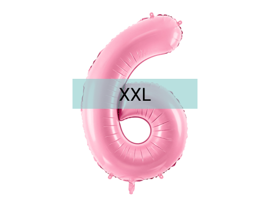 Zahlen Ballon 6 XXL Pastell Rosa - DECORAMI